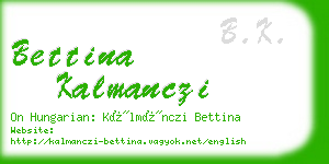 bettina kalmanczi business card